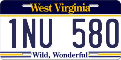 WV license plate 1NU580