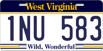 WV license plate 1NU583
