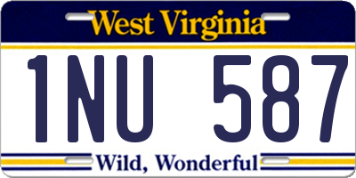 WV license plate 1NU587