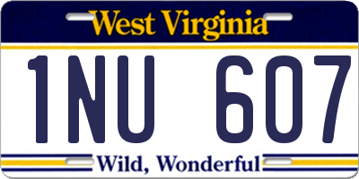 WV license plate 1NU607