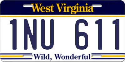 WV license plate 1NU611