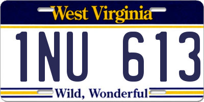 WV license plate 1NU613