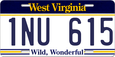 WV license plate 1NU615