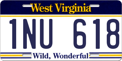 WV license plate 1NU618