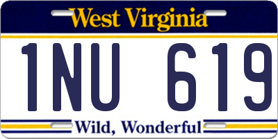 WV license plate 1NU619