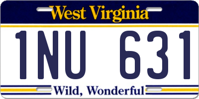 WV license plate 1NU631