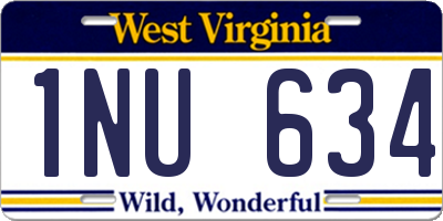 WV license plate 1NU634