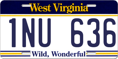 WV license plate 1NU636