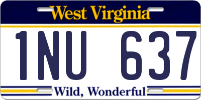 WV license plate 1NU637