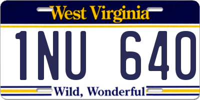 WV license plate 1NU640