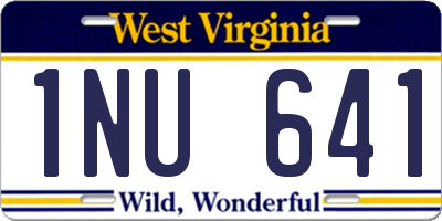 WV license plate 1NU641