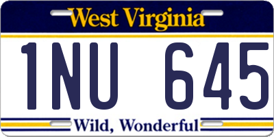 WV license plate 1NU645