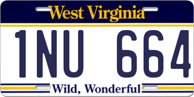 WV license plate 1NU664