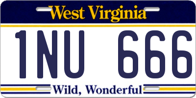 WV license plate 1NU666