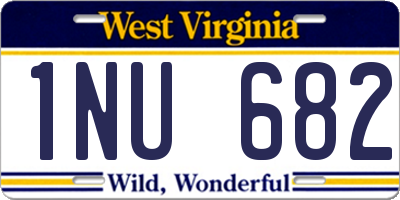 WV license plate 1NU682