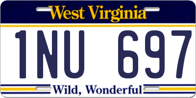 WV license plate 1NU697