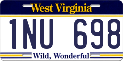 WV license plate 1NU698
