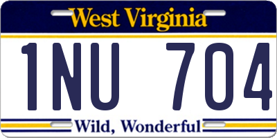 WV license plate 1NU704