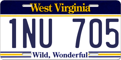 WV license plate 1NU705