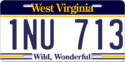 WV license plate 1NU713