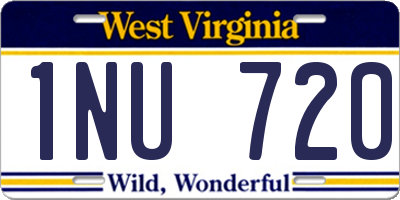 WV license plate 1NU720
