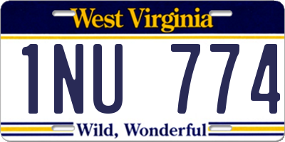 WV license plate 1NU774