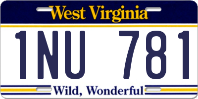WV license plate 1NU781