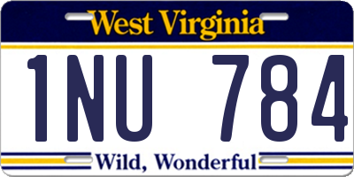 WV license plate 1NU784