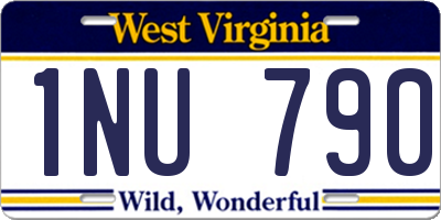 WV license plate 1NU790