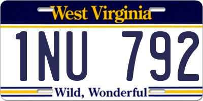 WV license plate 1NU792