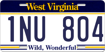 WV license plate 1NU804