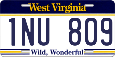 WV license plate 1NU809