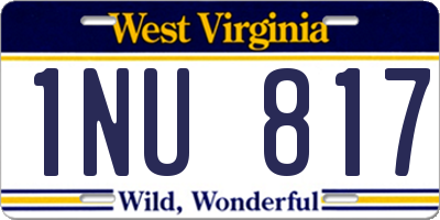 WV license plate 1NU817