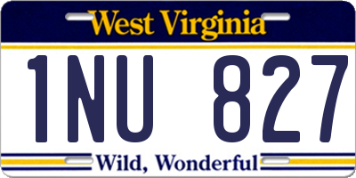 WV license plate 1NU827