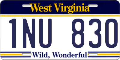 WV license plate 1NU830