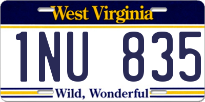 WV license plate 1NU835