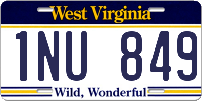WV license plate 1NU849