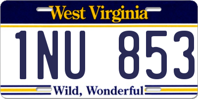 WV license plate 1NU853