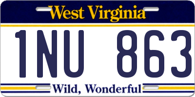 WV license plate 1NU863