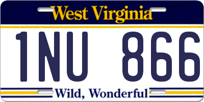 WV license plate 1NU866