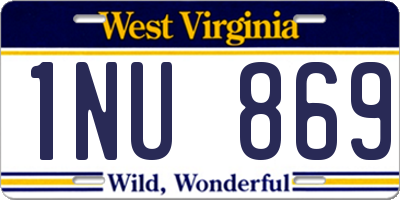 WV license plate 1NU869