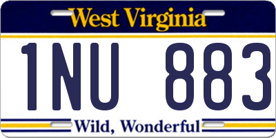 WV license plate 1NU883