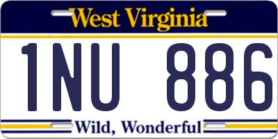WV license plate 1NU886