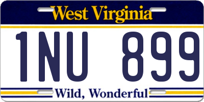 WV license plate 1NU899