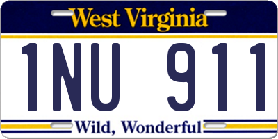 WV license plate 1NU911