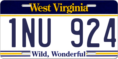 WV license plate 1NU924