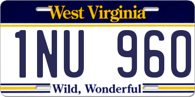 WV license plate 1NU960