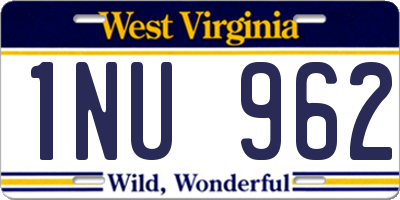 WV license plate 1NU962
