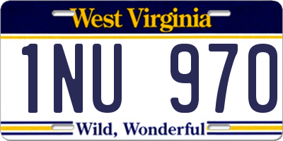 WV license plate 1NU970