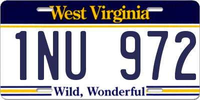 WV license plate 1NU972